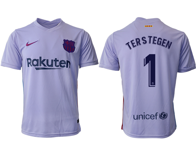 Men 2021-2022 Club Barcelona away aaa version purple #1 Soccer Jersey